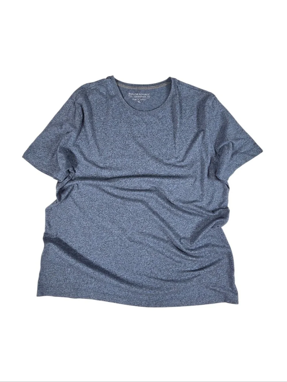 Banana Republic Pima Cotton Performance Tee Short Sleeve Shirt Heathered Blue XL